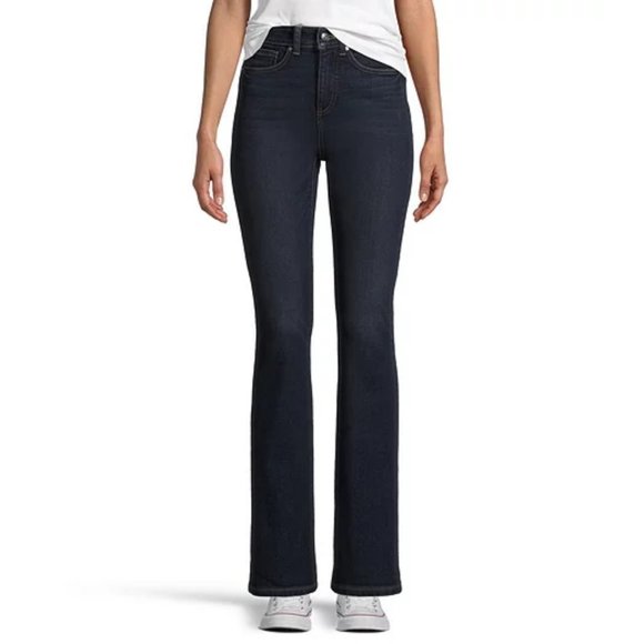 Calvin Klein Jeans Bootcut Mid Rise Retro Dark Deep Blue 10 - Picture 1 of 13